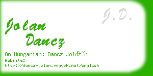 jolan dancz business card